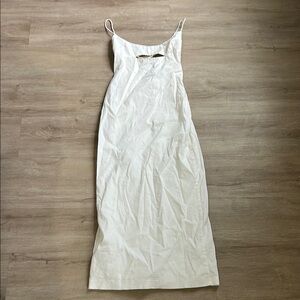 Zara White Sleeveless Spaghetti Strap Slip Dress